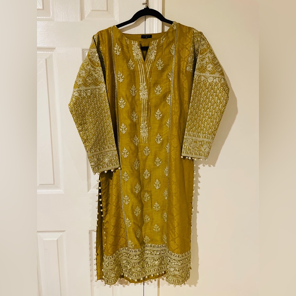 Indian/Pakistani party wear. Shirt can be paired with shalwar, pant, lengha